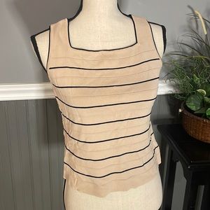 Beige and black striped sweater